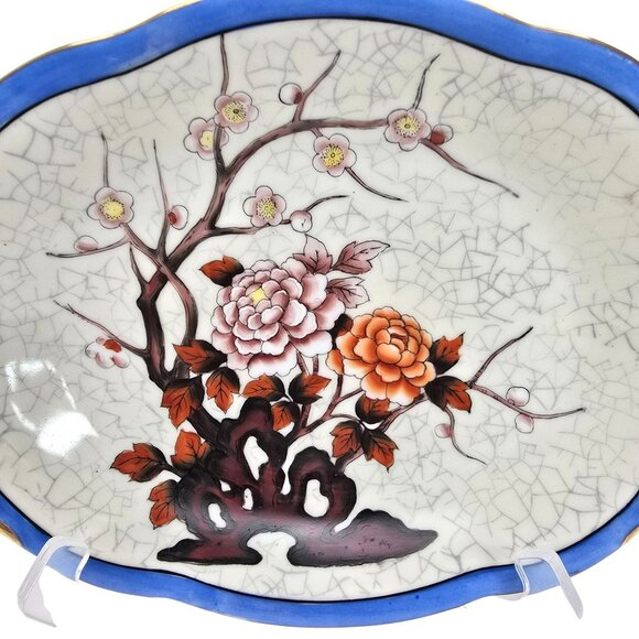 Noritake Morimura Oval Plate Hand Painted Porcelain Tray Floral Design JE296 - Picture 5 of 10